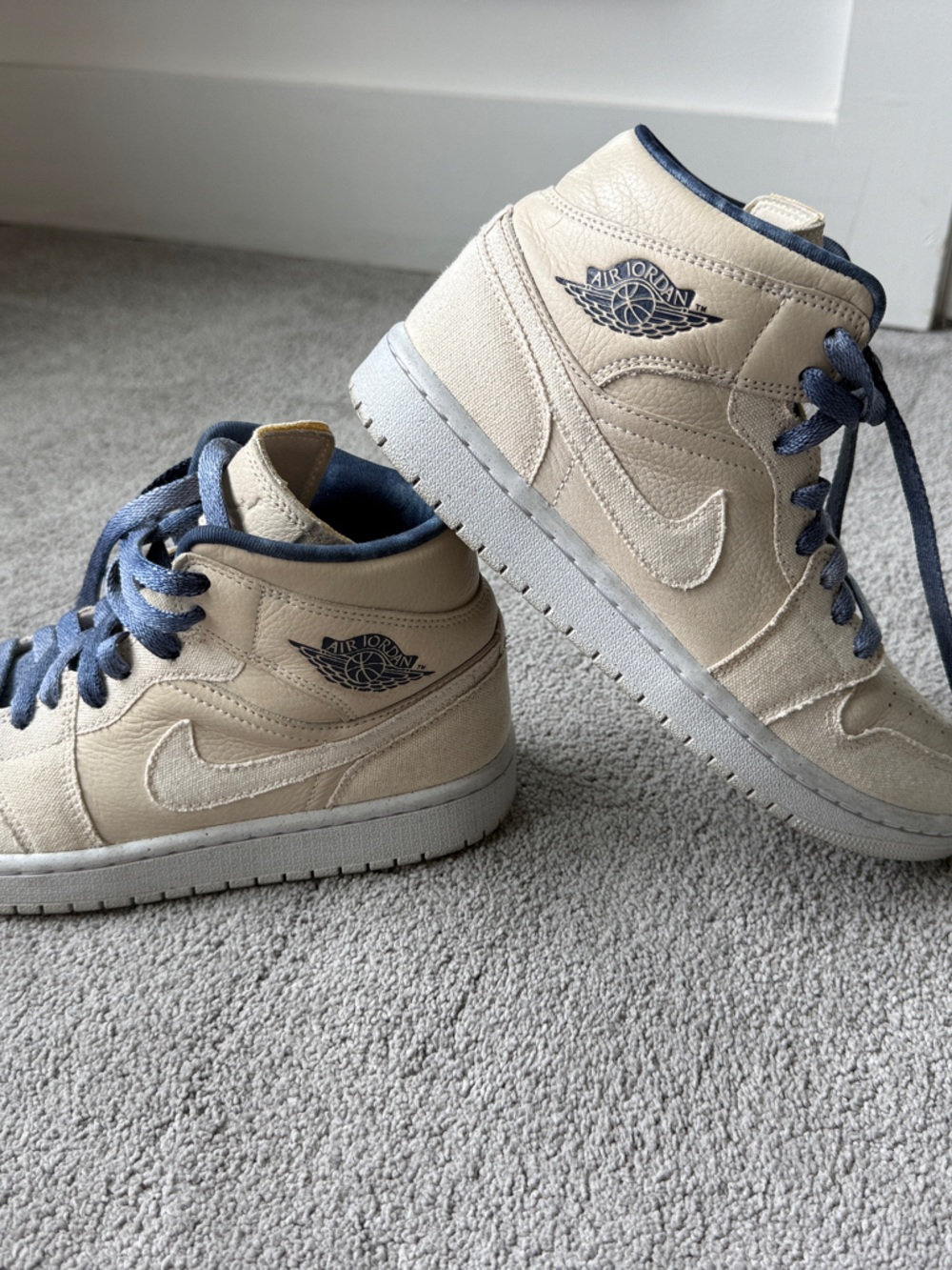 Jordan Mid-Top Sneakers  Sandstone Sail Navy
